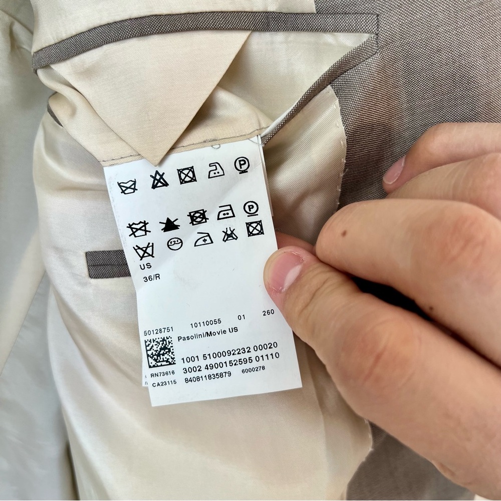 Boss Men's Taupe Suit Jacket - Single-Breasted Tailored Look - Picture 6 of 10